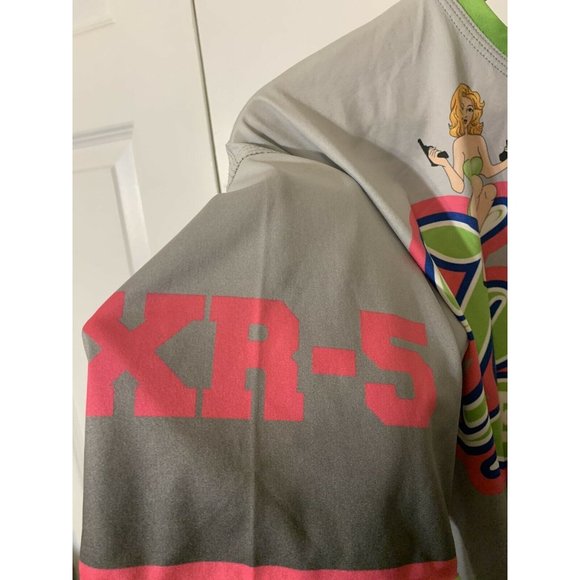 Famous Freaks Diamond Sports T Shirt Jersey Sz M Green Pink Gray No 19 - Picture 2 of 6